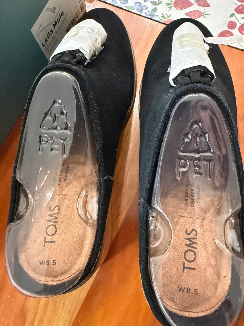 TOMS Black Leila Suede Mule Flats